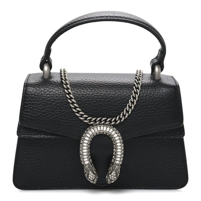 Dollar Calfskin Crystal Mini Dionysus Top Handle Bag Black Crystal