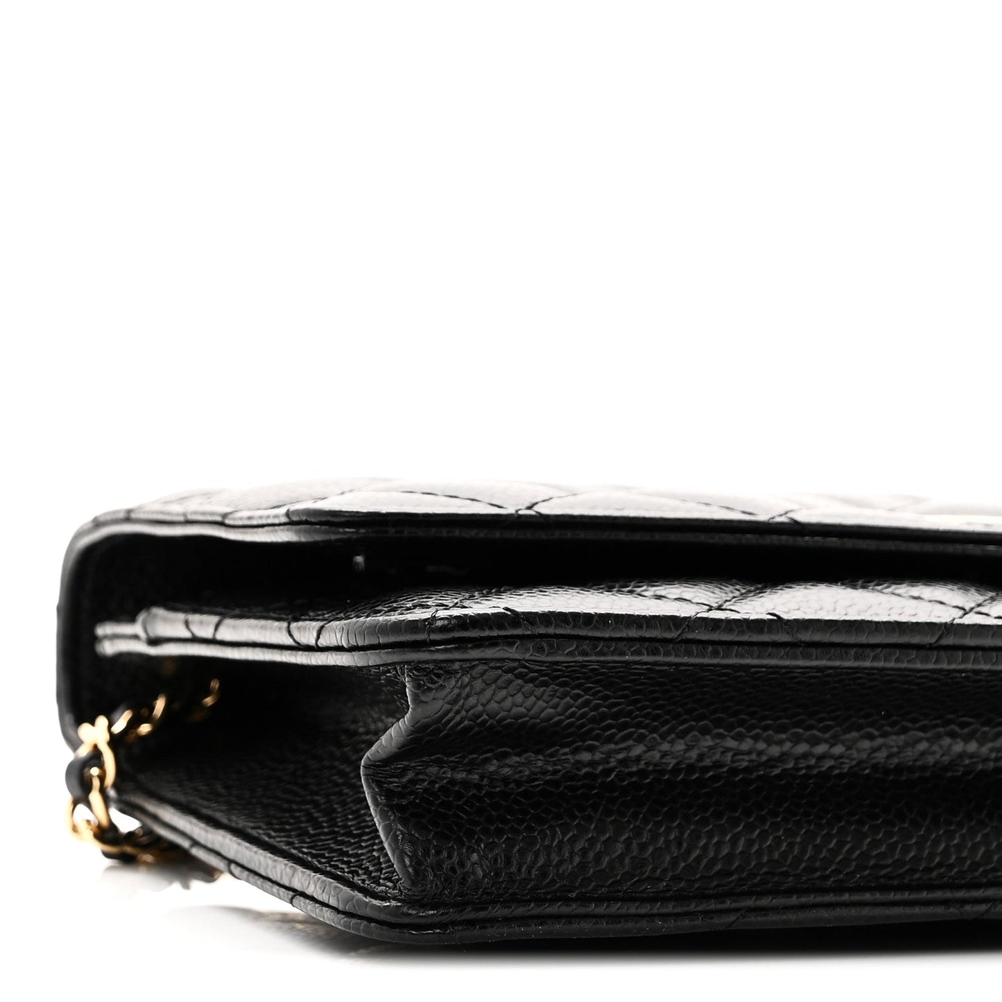 Caviar Quilted Wallet on Chain WOC Black