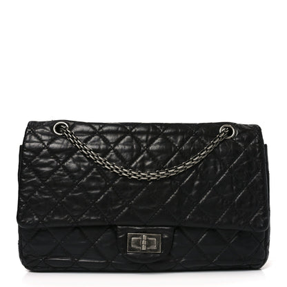 Aged Calfskin Quilted 2.55 Reissue 226 Flap Black