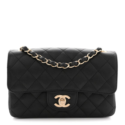Caviar Quilted Mini Rectangular Flap Black