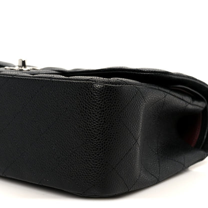 Caviar Quilted Jumbo Double Flap Black