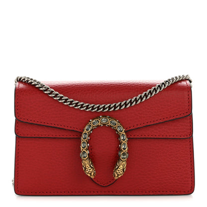 Calfskin Super Mini Dionysus Shoulder Bag Hibiscus Red