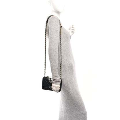 Lambskin Quilted Chanel 19 Wallet On Chain WOC Black