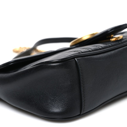 Calfskin Matelasse Small GG Marmont Shoulder Bag Black