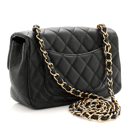 Caviar Quilted Mini Rectangular Flap Black