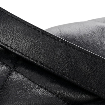 Goatskin Quilted Medium Chanel 19 Flap Navy Blue
