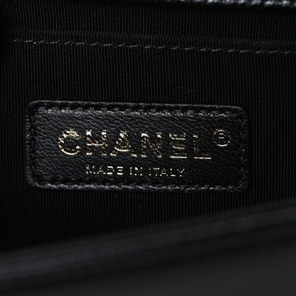 Caviar Quilted Small Boy Flap Black