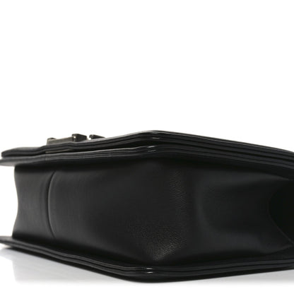 Calfskin Quilted Medium Boy Flap Black