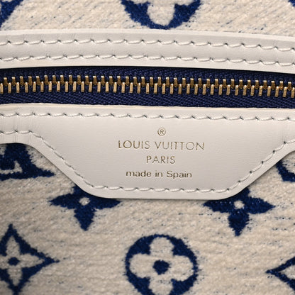 Jacquard Velvet Monogram LV Match Neverfull MM Bleu