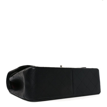 Caviar Quilted Jumbo Double Flap Black