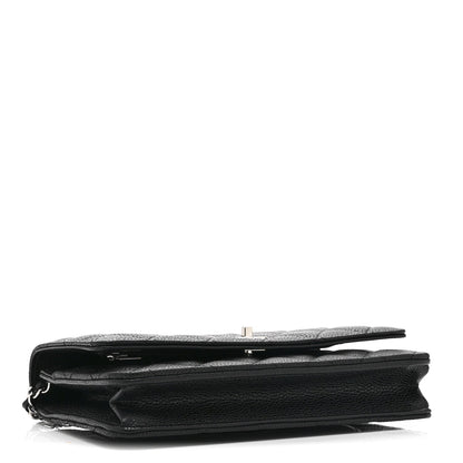 Caviar Quilted CC Turnlock Wallet On Chain WOC Black