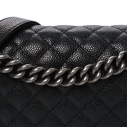 Caviar Quilted Medium Boy Flap Black