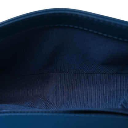Calfskin Quilted Medium Boy Top Handle Flap Blue
