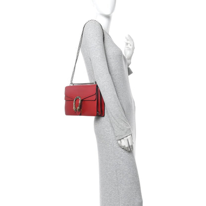 Dollar Calfskin Swarovski Crystal Small Dionysus Shoulder Bag Hibiscus Red