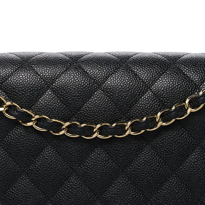 Caviar Quilted Maxi Double Flap Black
