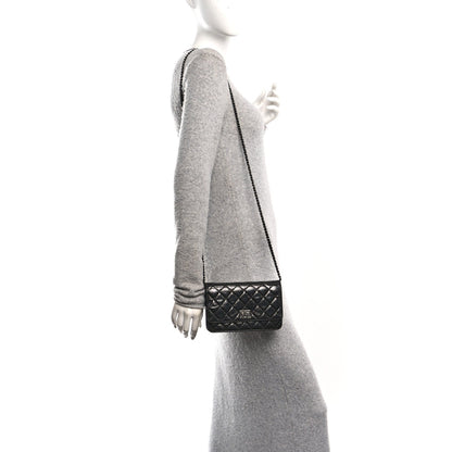 Glazed Aged Calfskin Reissue Wallet On Chain WOC So Black