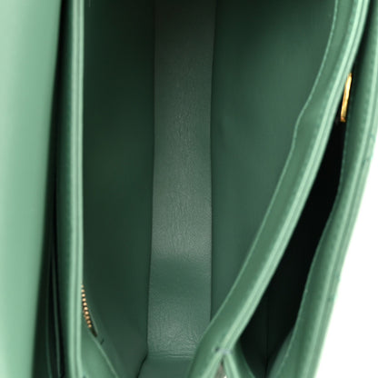 Lambskin Quilted Small Trendy CC Flap Dual Handle Bag Light Green