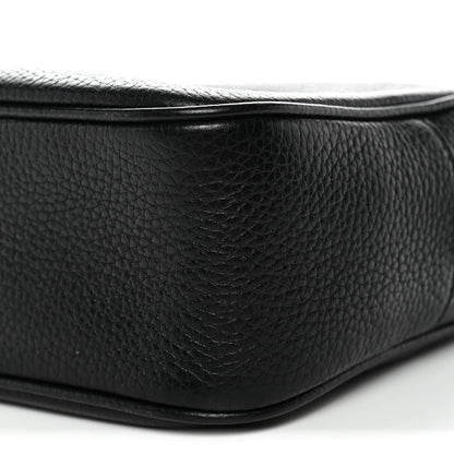 Pebbled Calfskin Small Soho Disco Bag Black