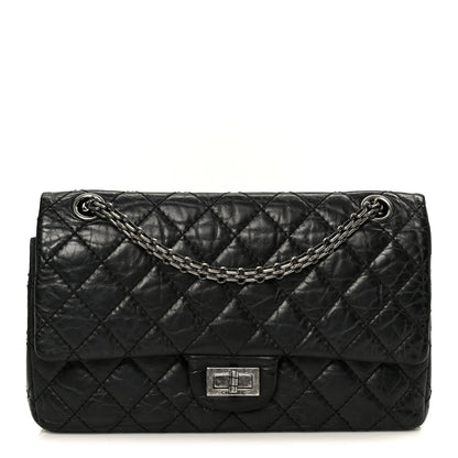 Aged Calfskin Quilted 2.55 Reissue 225 Flap Black