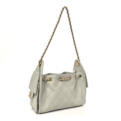 Caviar Quilted Mini Chanel 25 Handbag Light Green