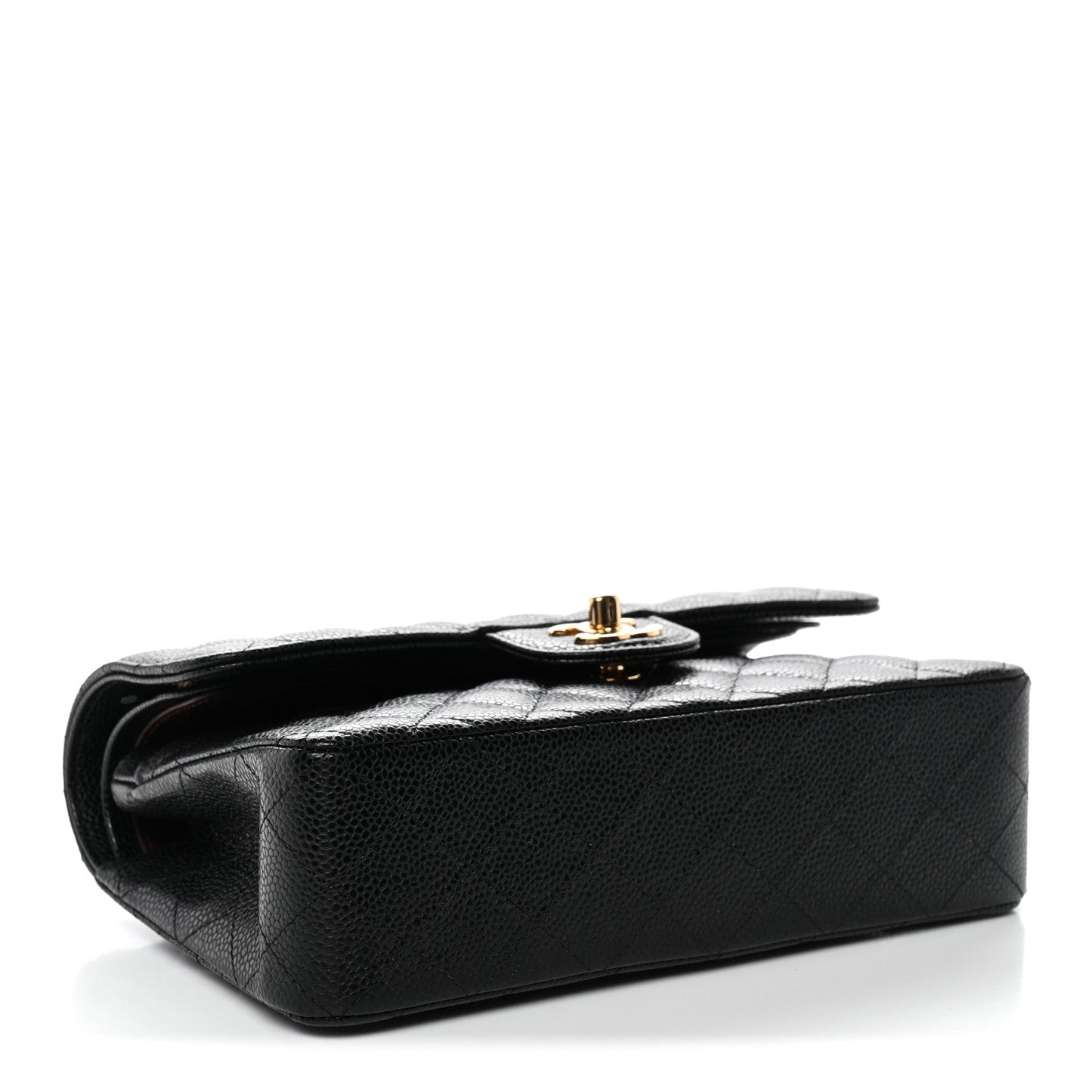 Caviar Quilted Small Double Flap Black