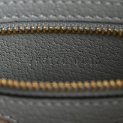 GG Supreme Monogram Textured Calfskin Web Super Mini Ophidia Shoulder Bag Dusty Blue