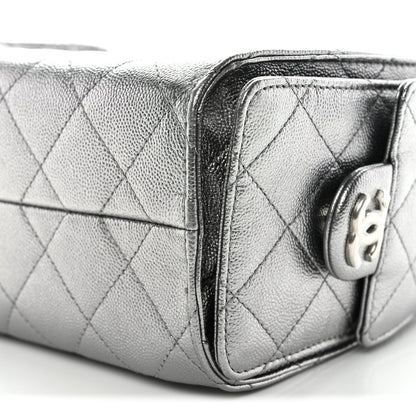 Metallic Caviar Quilted Mini Chanel 25 Handbag Anthracite
