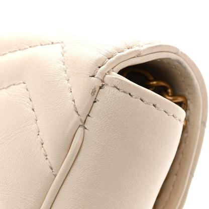 Calfskin Matelasse Super Mini GG Marmont Shoulder Bag White