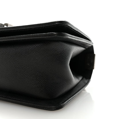 Caviar Quilted Small Boy Flap Black
