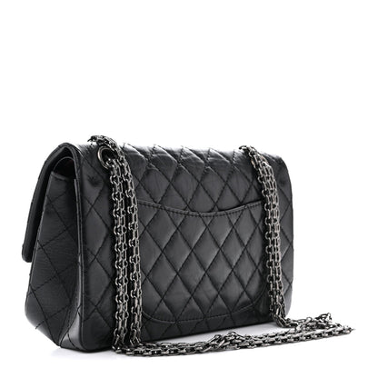 Aged Calfskin Quilted 2.55 Reissue 225 Flap Black