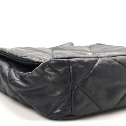 Lambskin Quilted Large Chanel 19 Flap Black