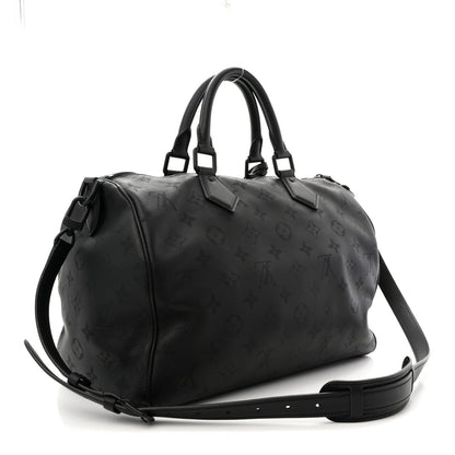 Calfskin Monogram Speedy P9 Bandouliere 40 Ultra Black