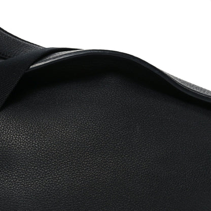 Grained Calfskin Large Slouchy Banana Bag Black