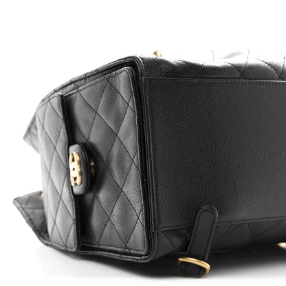 Caviar Quilted Large Chanel 25 Backpack Black