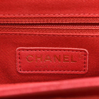 Caviar Quilted Small Business Affinity Flap Red