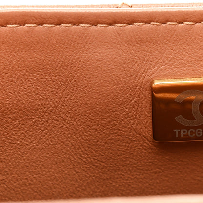Lambskin Quilted Mini Rectangular Flap Brown