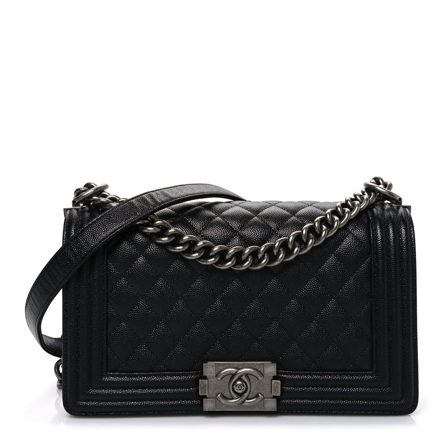 Caviar Quilted Medium Boy Flap Black