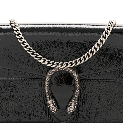 Crinkled Patent Super Mini Dionysus Shoulder Bag Black