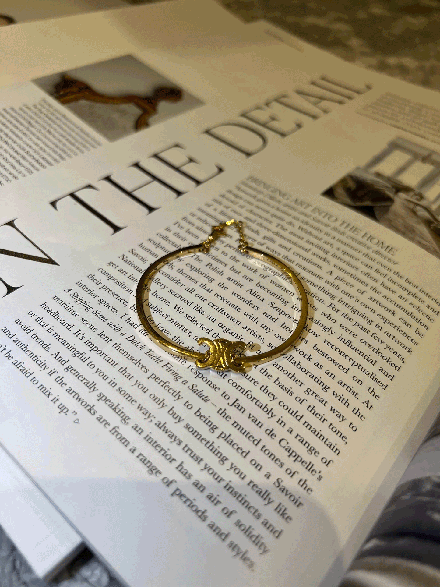 CELINE Brass Triomphe Articulated Bracelet(2 Colors)