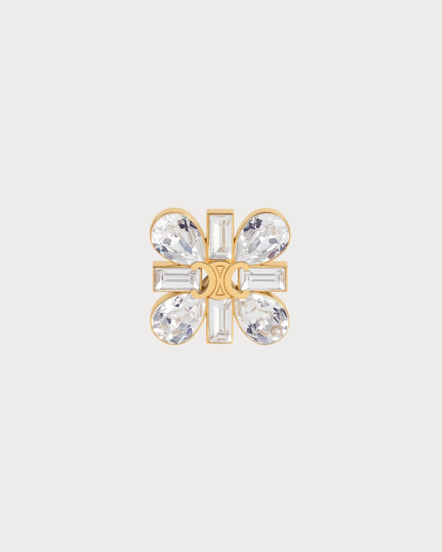 CELINE Daisy Brooch Strass & Brass with Gold Finish(Gold)