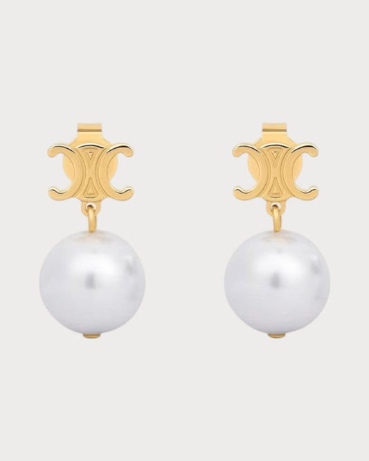 CELINE Les Perles Celine Earrings Brass(Gold)