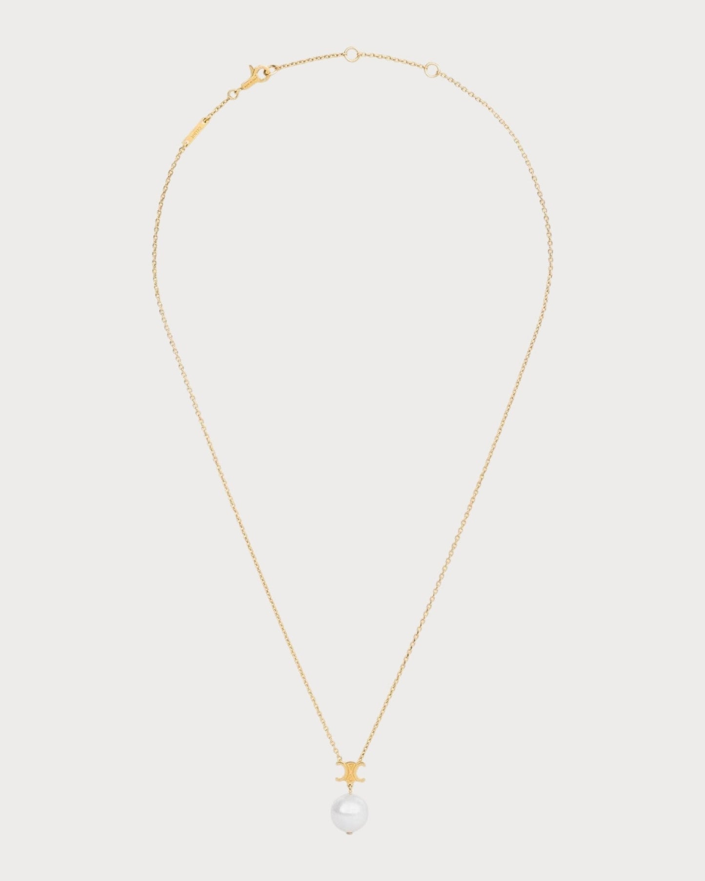 CELINE Les Perles Celine Necklace Resin Pearl & Brass(Gold)