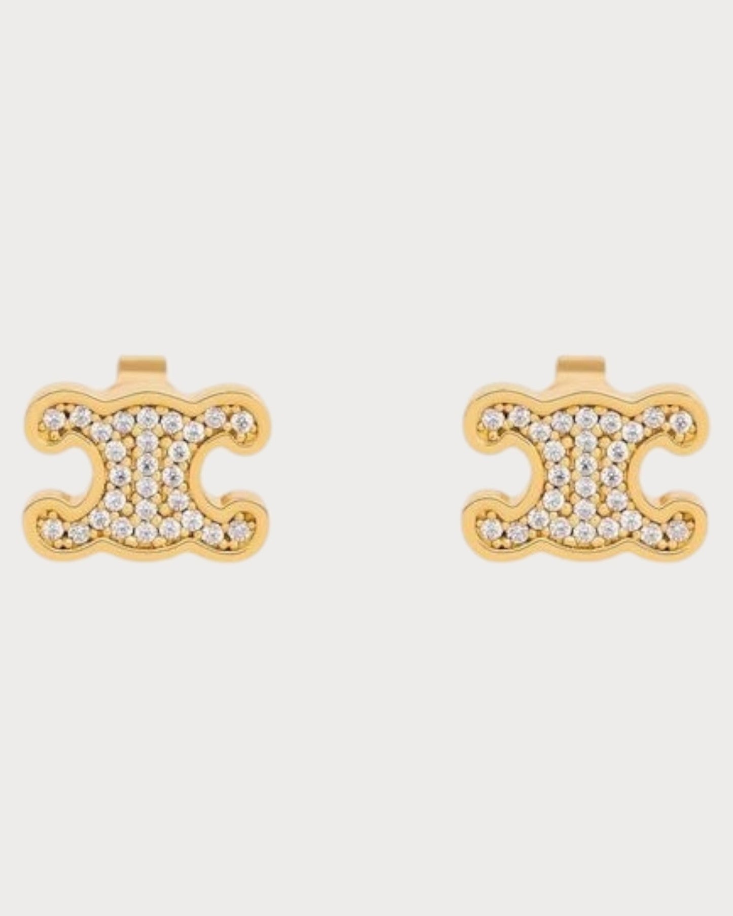 CELINE Triomphe Rhinestone Studs Brass(2 Colors)