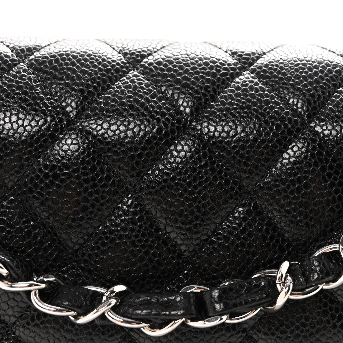 Caviar Quilted Medium Double Flap Black