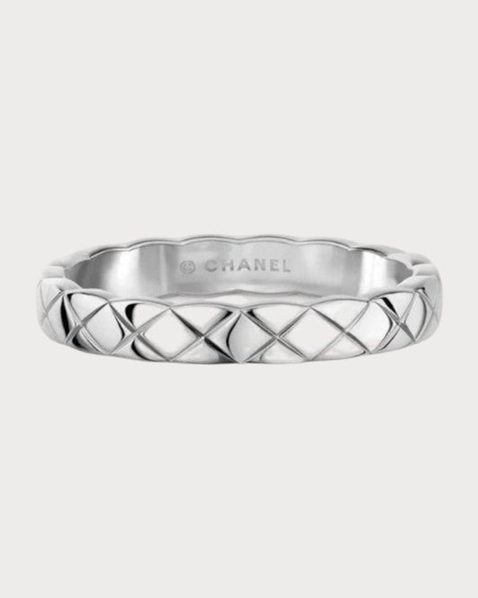 CHANEL J11793 Coco Crush Ring Quilted Motif & 18K White Gold(Mini/3 Colors)