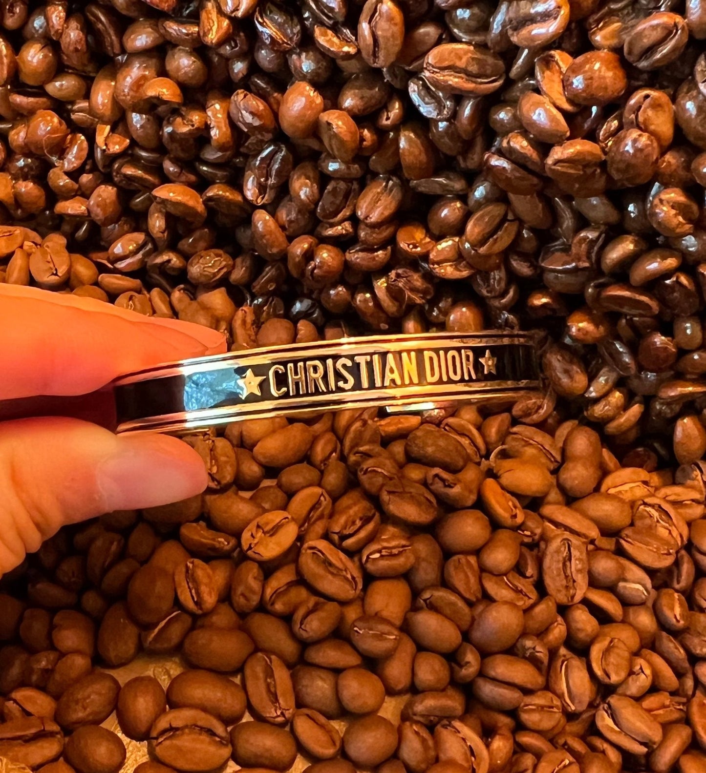 CHRISTIAN DIOR Code Bangle Gold-Finish Metal(Black)