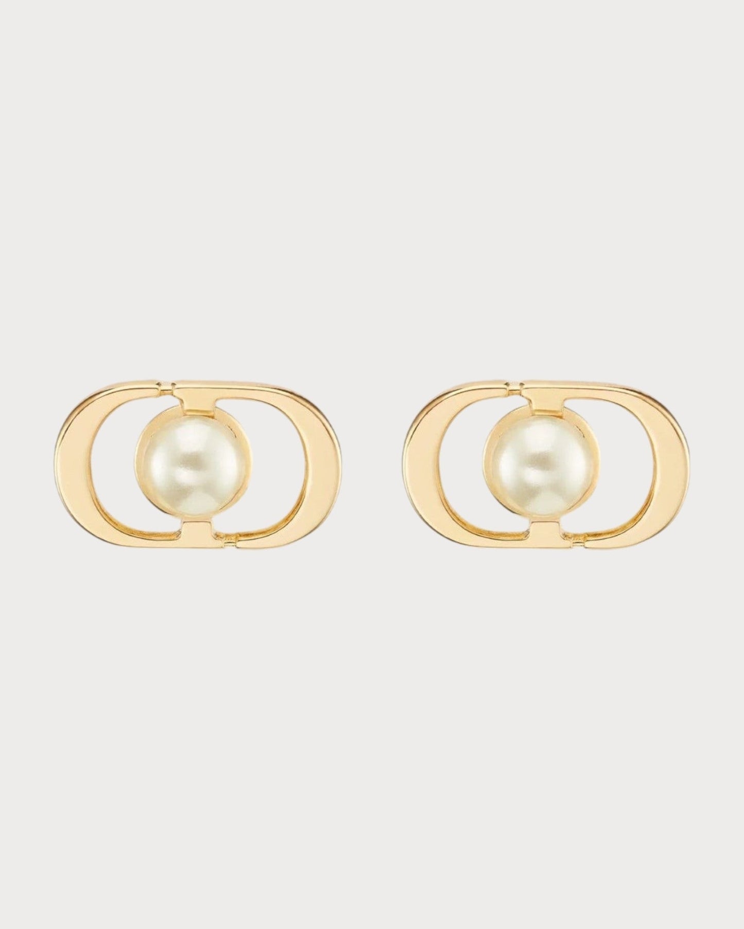 CHRISTIAN DIOR Petit CD Jolie Stud Earrings Gold-Finish Metal(Mini/Gold)