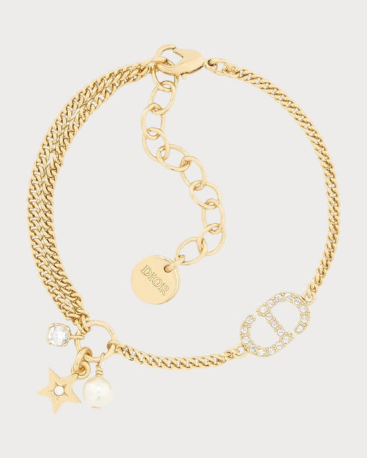 CHRISTIAN DIOR Petit CD Multi Bracelet｜迪奧 幸運星手鏈 Gold-Finish Metal(Gold)