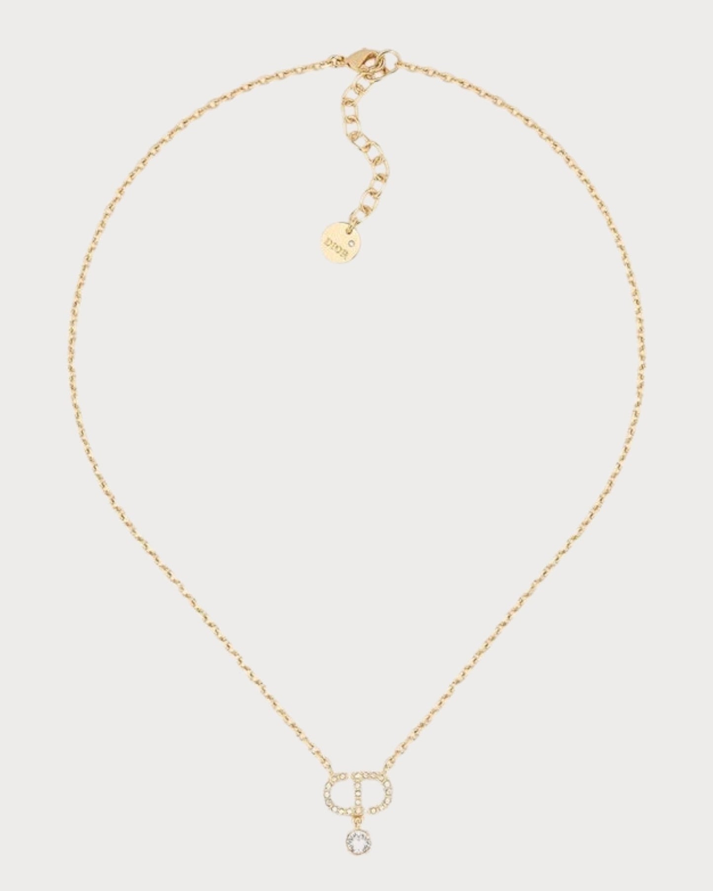 CHRISTIAN DIOR Petit CD Necklace Gold-Finish Metal(2 Colors)