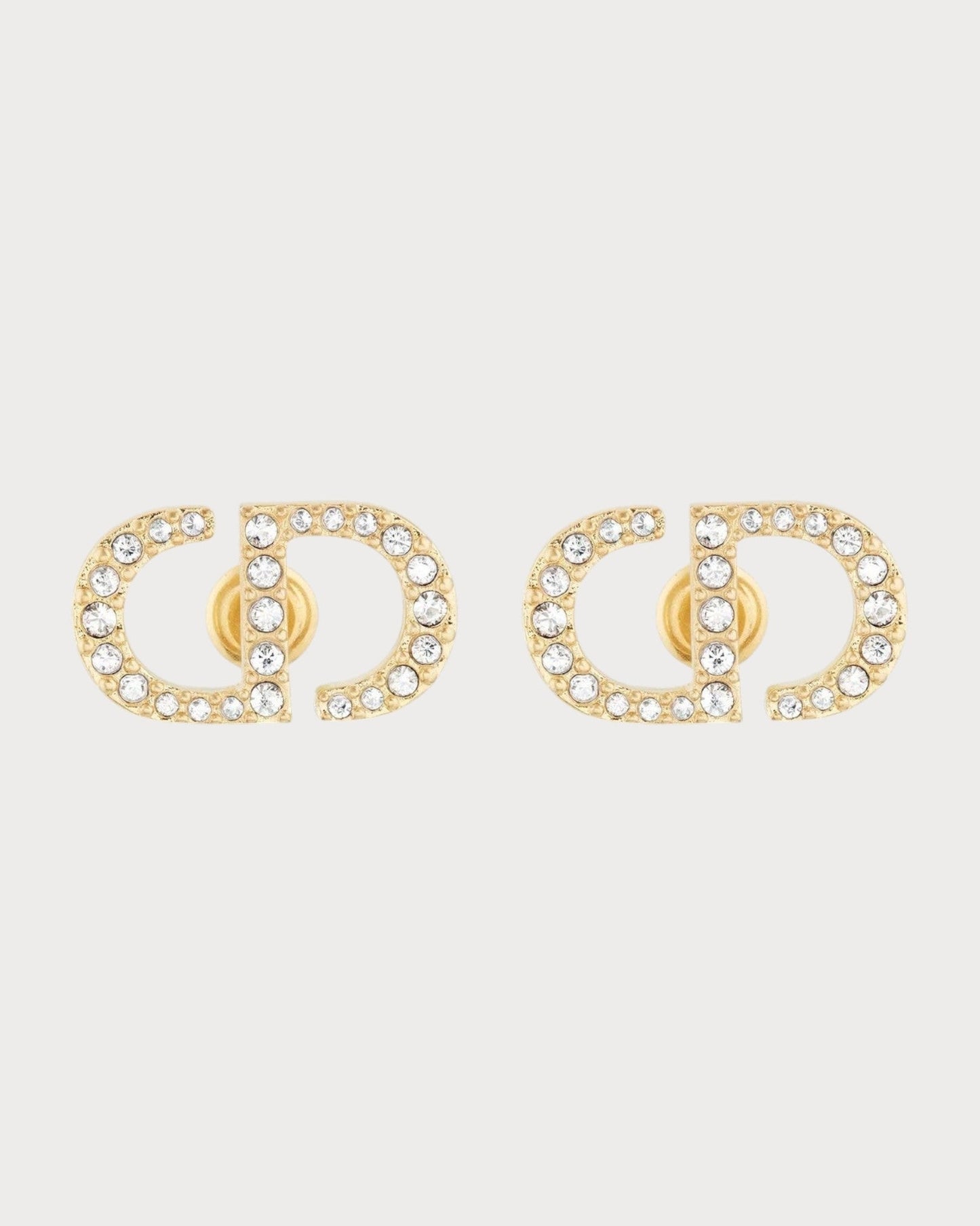 CHRISTIAN DIOR Petit CD Stud Earrings Gold-Finish Metal(3 Colors)